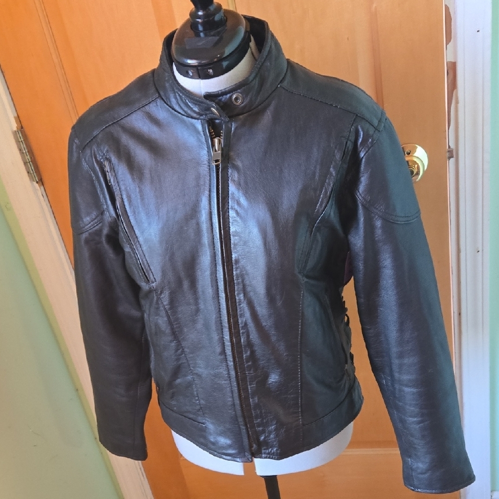 Unik Black Leather Jacket - Picture 5 of 6